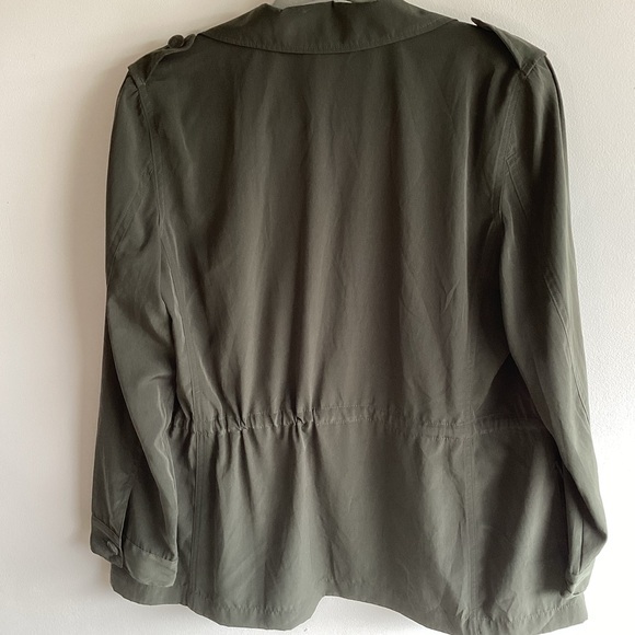 Chico’s Military Utility Jacket Green Size 2 (8/10) - Picture 6 of 8